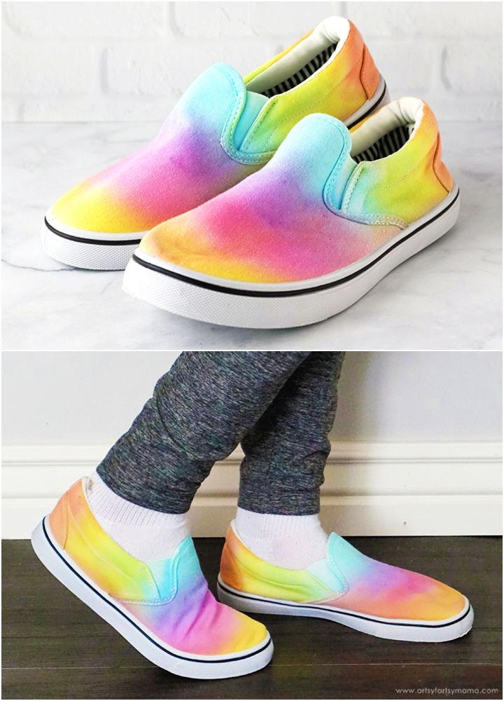 Make Rainbow Tie dye Shoes