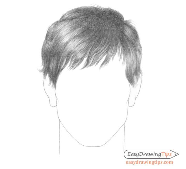 Male Hair Style Drawing Step by Step Instructions