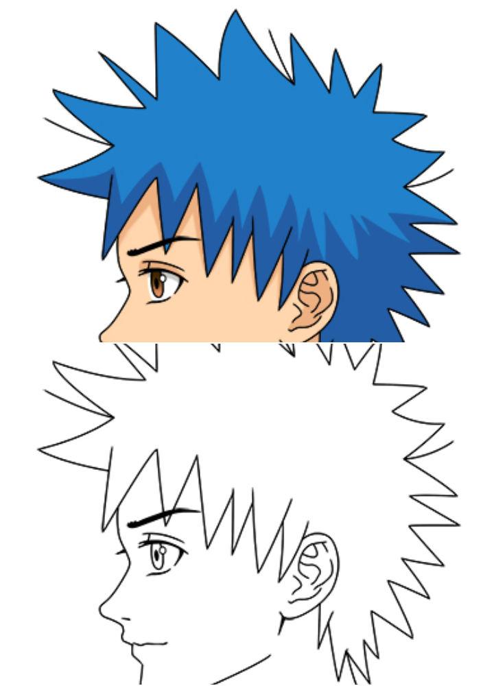 Manga Boy Spiky Hair Drawing