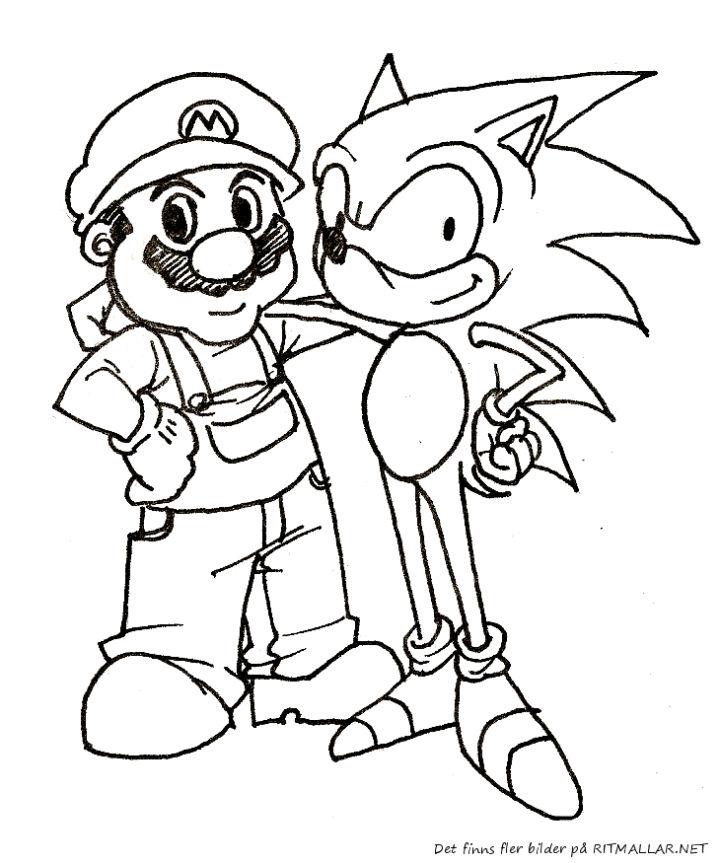 Mario and Sonic Coloring Pages Pictures to Color