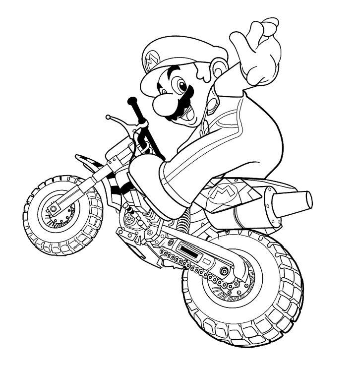Mario the Motor Driver Coloring Pages for Adults