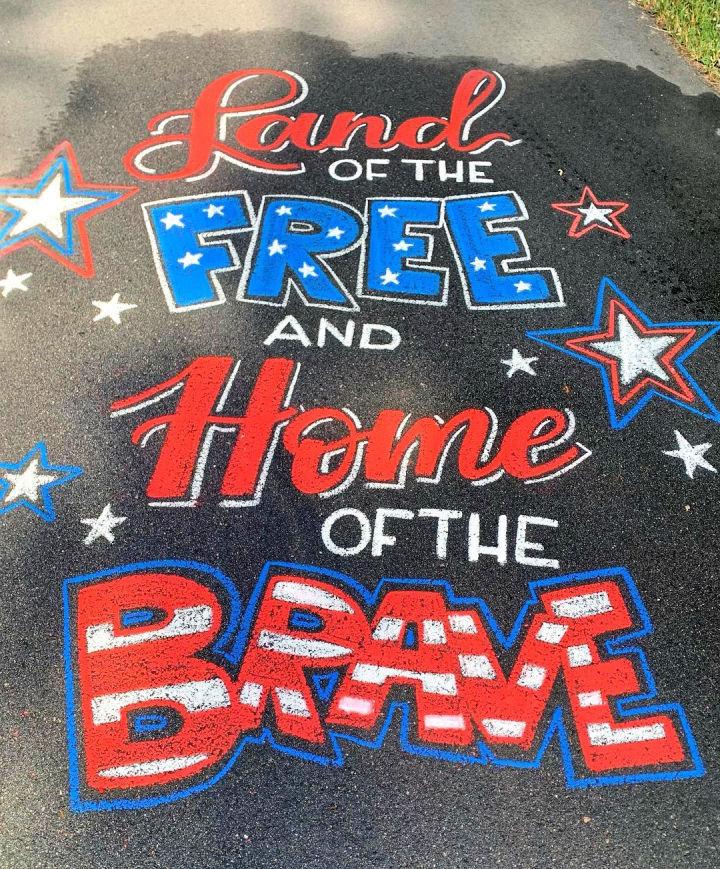 Memorial Day Sidewalk Chalk Art