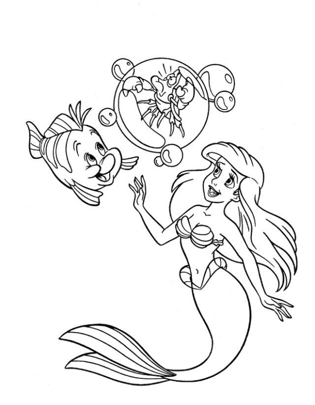 Mermaid Princess Coloring Pages 1