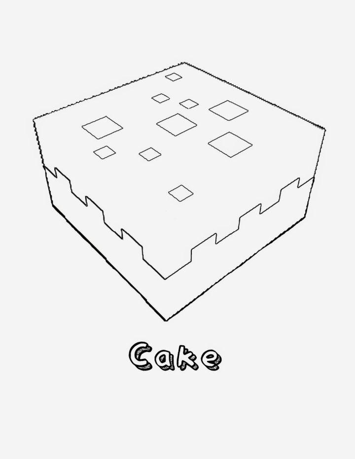 Minecraft Cake Coloring Pages and Activities