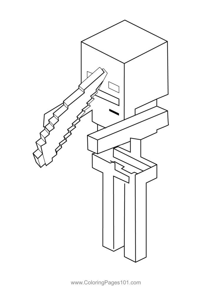 Minecraft Skeleton Coloring Pages Tracer Pages and Posters