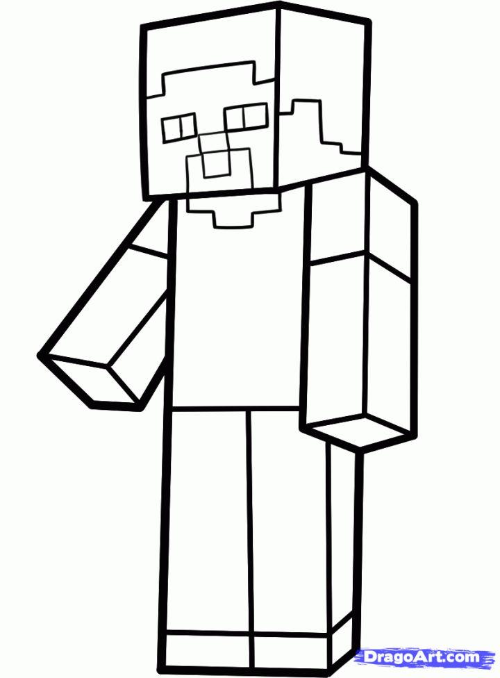 Minecraft Steve Coloring Book Pages