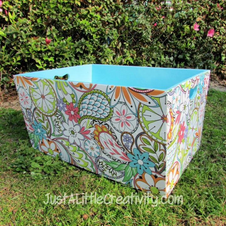 Mod Podge and Wrapping Paper Toy Box
