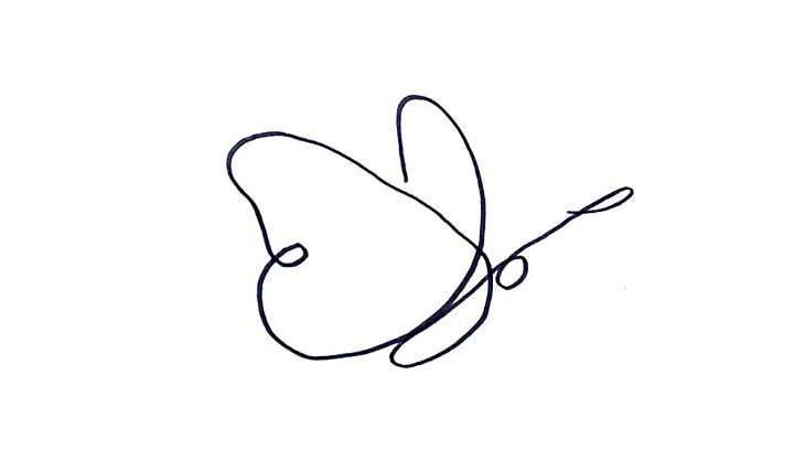 One Line Drawing of Butterfly