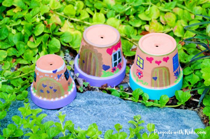 Painted Fairy House for the Garden