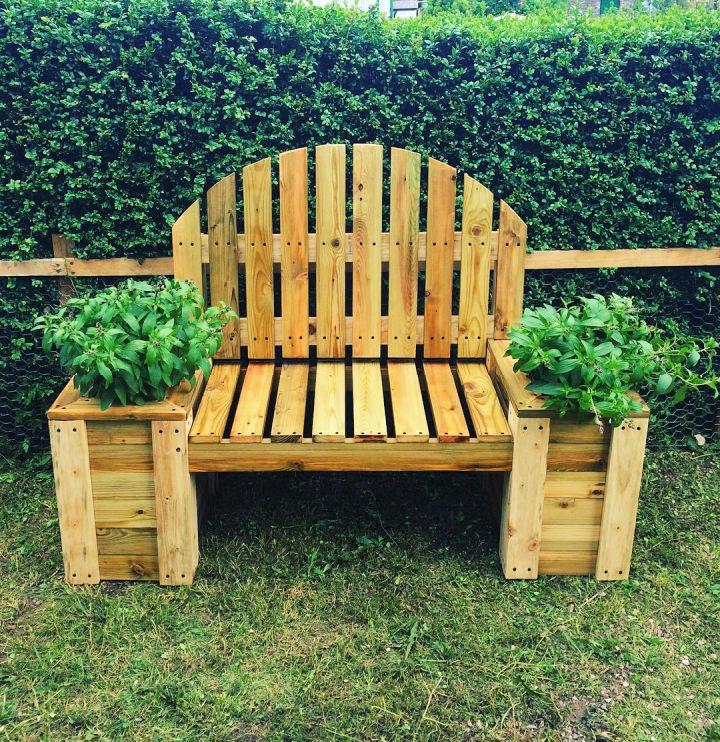 Pallet Bench With Planters