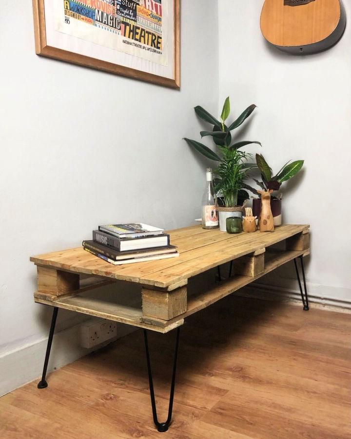 Pallet Table On Hairpin Legs