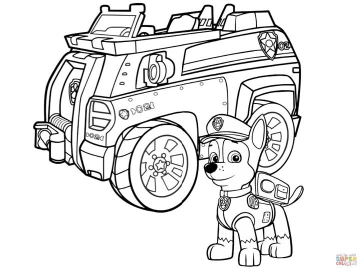 Paw Patrol Chase Coloring Pages