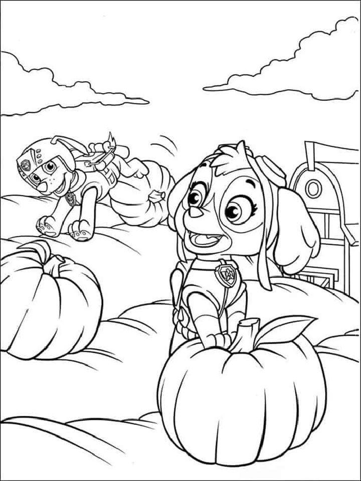 Paw Patrol Halloween Coloring Pages 1