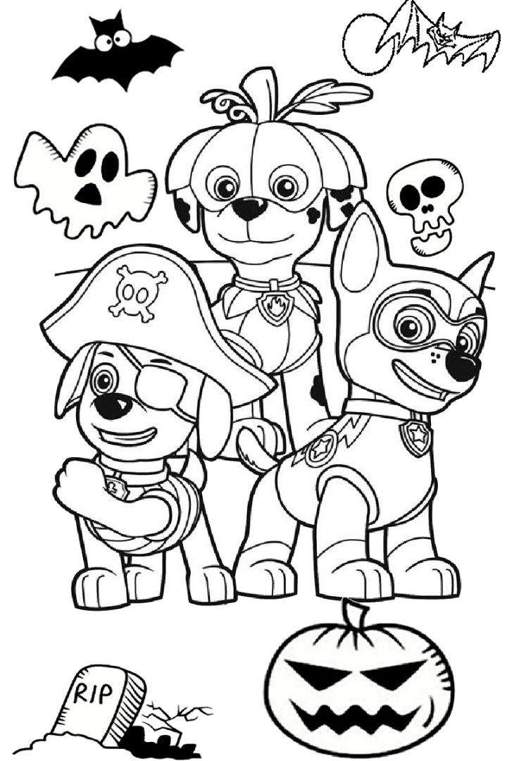 Paw Patrol Halloween Coloring Pages