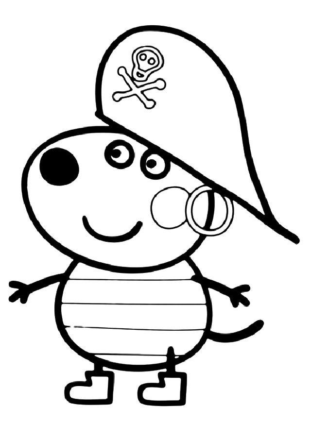 Peppa Pig Halloween Coloring Pages