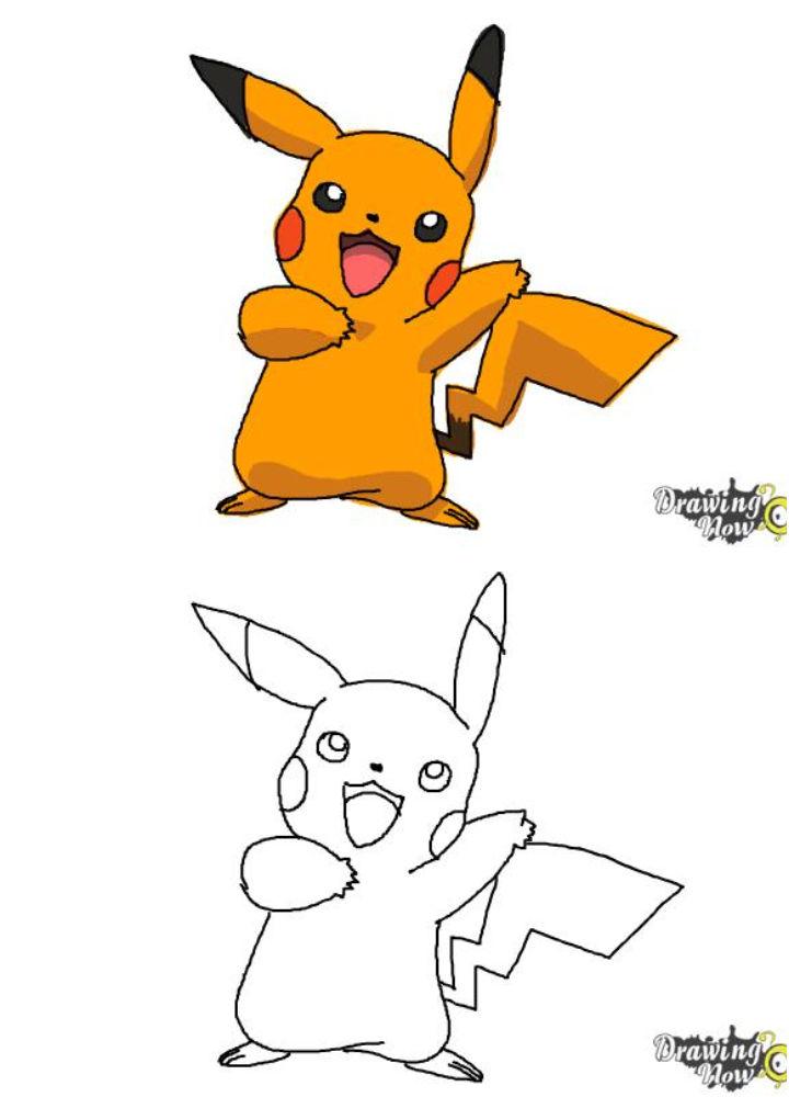 How to draw Pikachu - Pokémon drawing | Easy pokemon drawings, Cute easy  drawings, Pokemon drawings