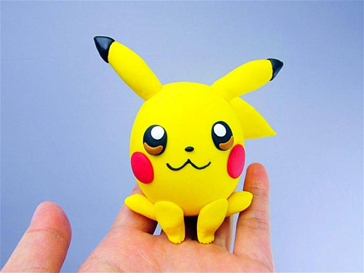 Pikachu Pokemon Polymer Clay Egg Figurine