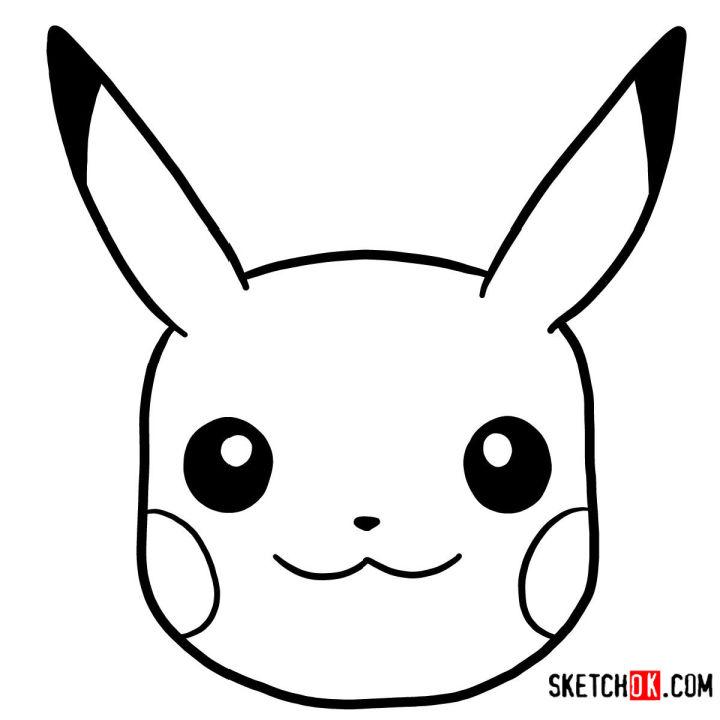 Pikachus Face Drawing