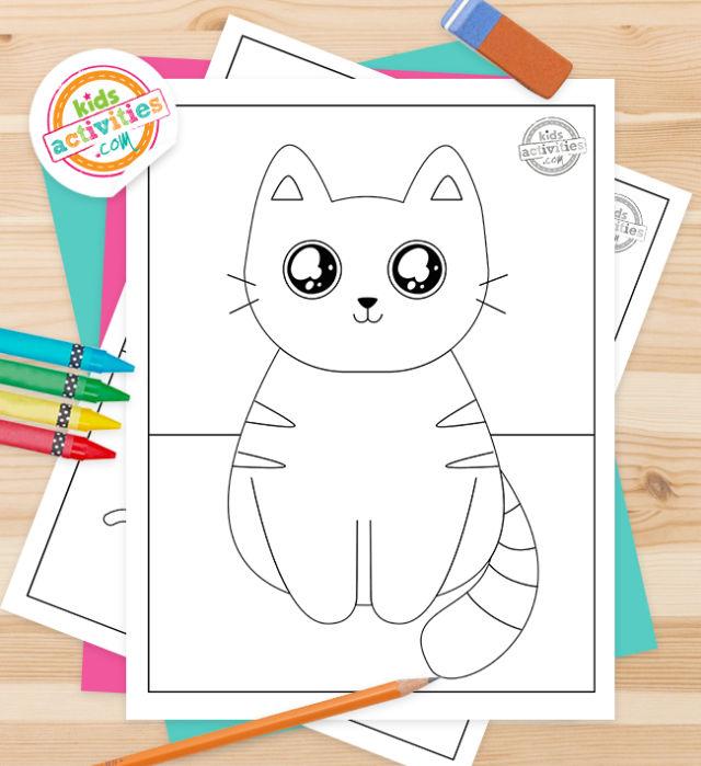 Preschoolers Kitty Cat Coloring Pages