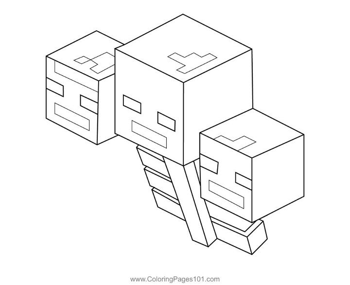 Preschoolers Wither Minecraft Coloring Page