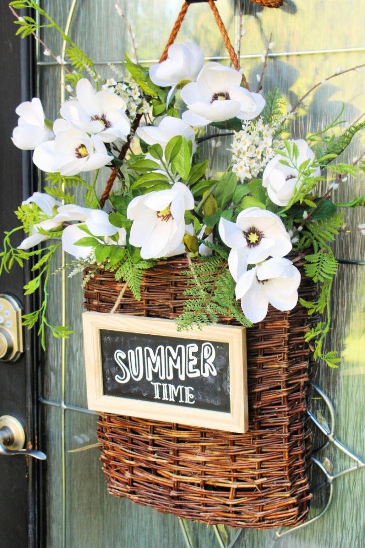 Pretty Summer Basket Wreath
