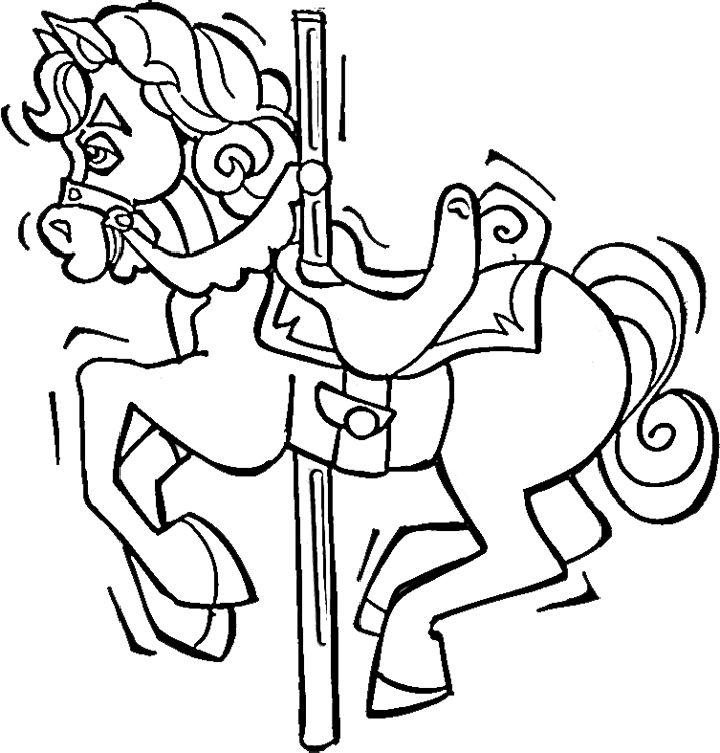 Printable Carousel Horse Coloring Page