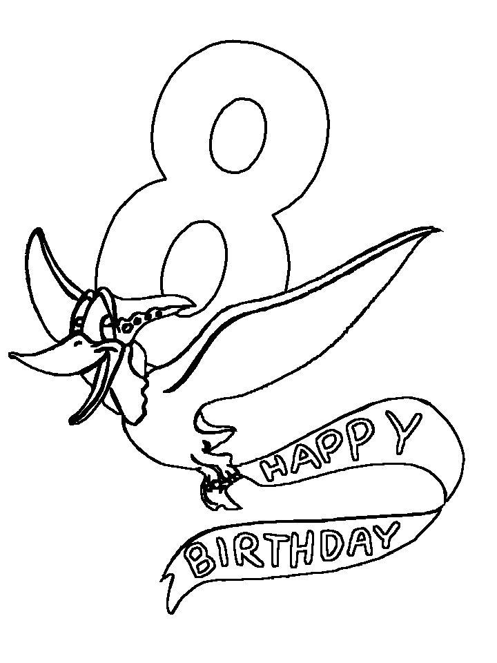 Printable Dinosaur Birthday Coloring Pages