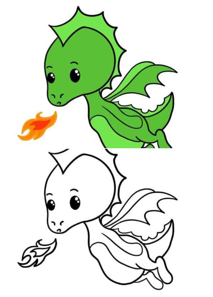 Printable Dragon Drawing Guide