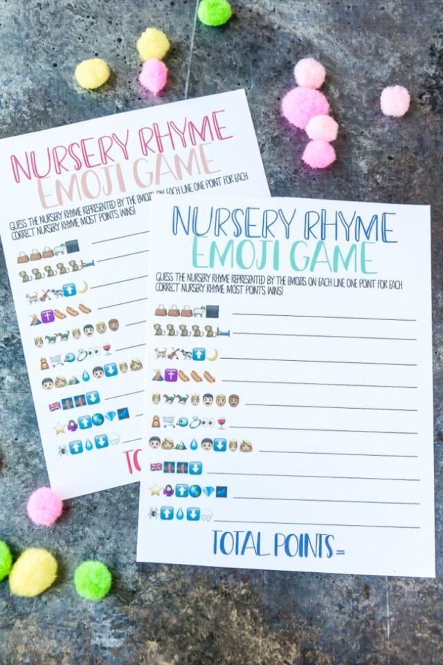 Printable Nursery Rhyme Emoji Game