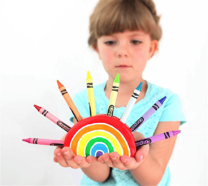 Rainbow Crayon Holder Out of Air Dry Clay