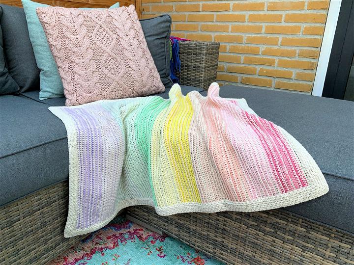 Rainbow Ridge Crochet Baby Blanket - Free Pattern