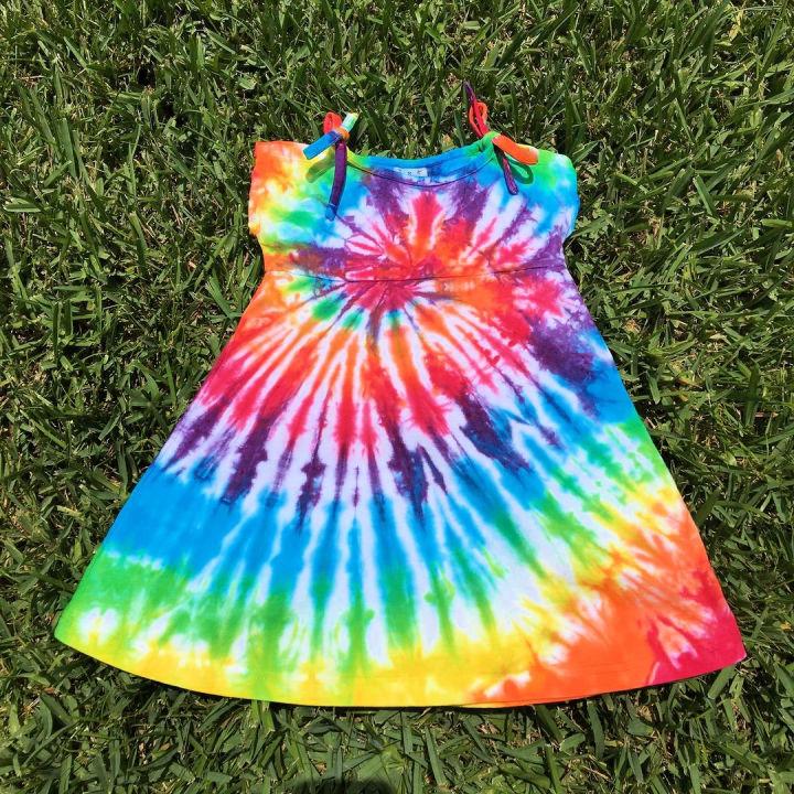 Rainbow Tie Dye Dress For Summertime