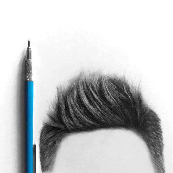 Realistic Male Hair Drawing