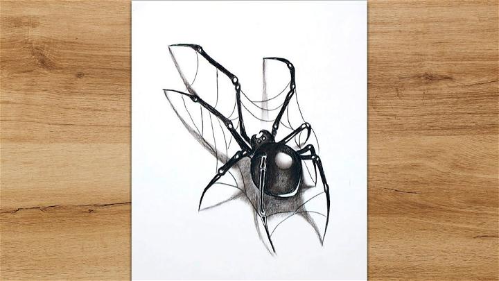 Realistic Spider Drawing
