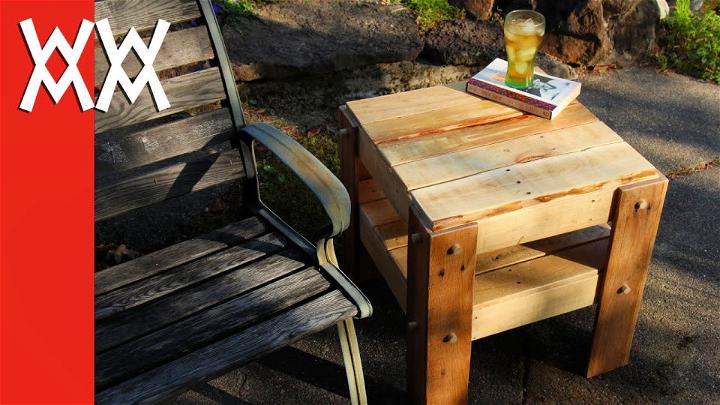 Rustic Side Table From Free Pallets