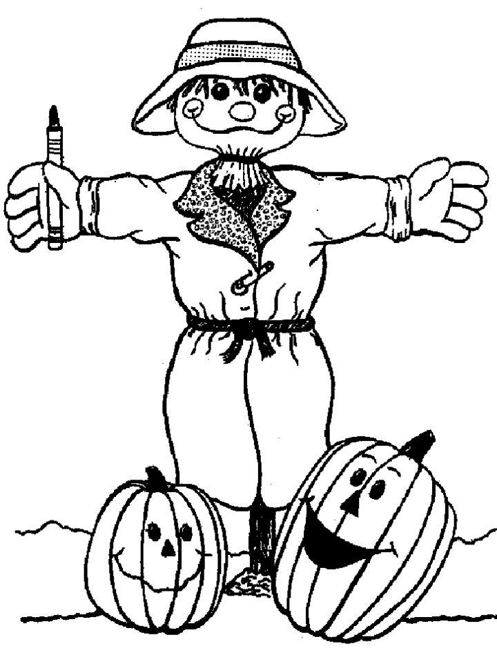 Scarecrow Coloring Book Pages
