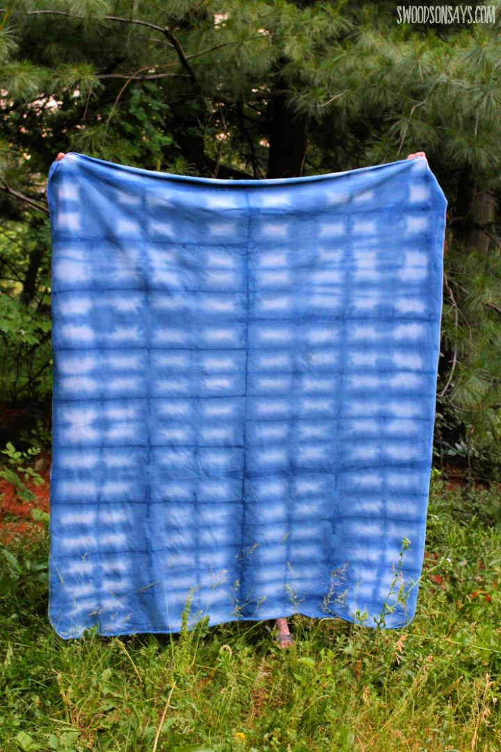 Shibori Indigo Tie Dye Blanket