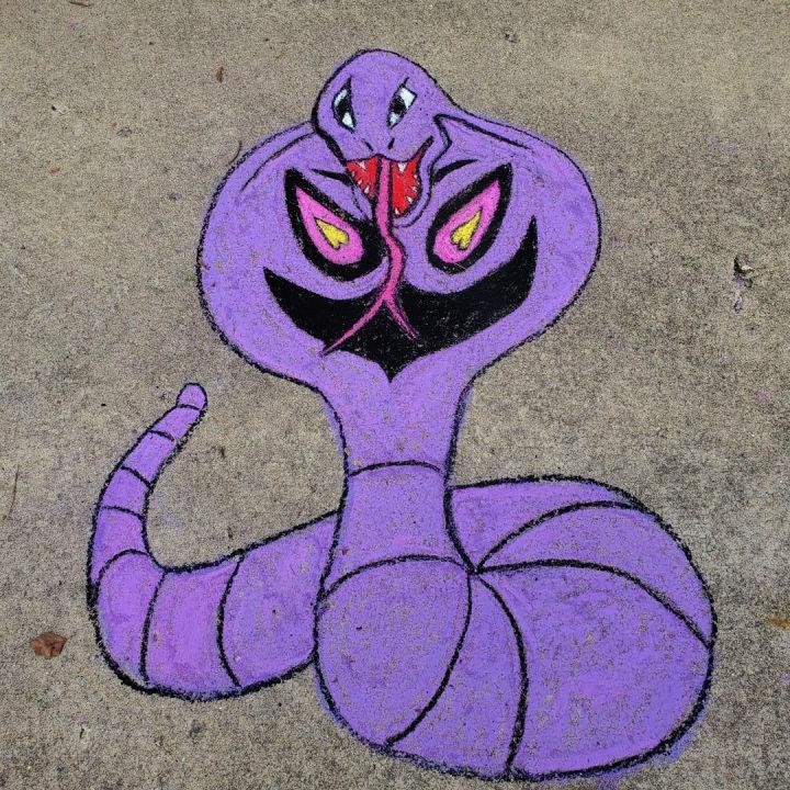 Sidewalk Chalk Cobra Art