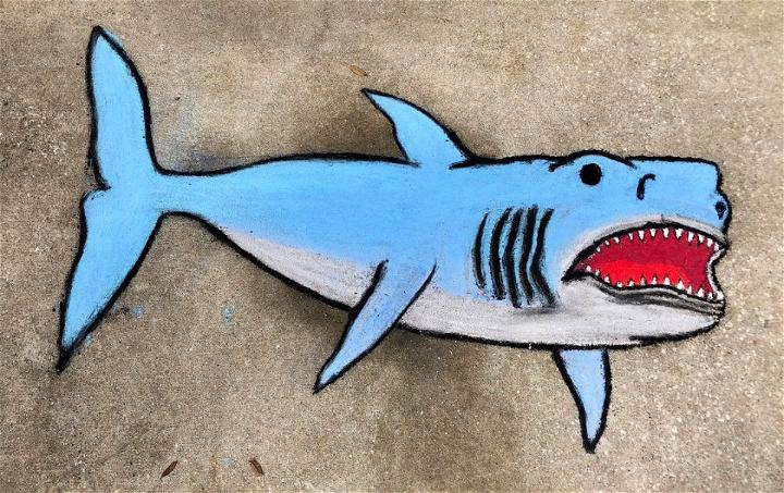 Sidewalk Chalk Shark Art
