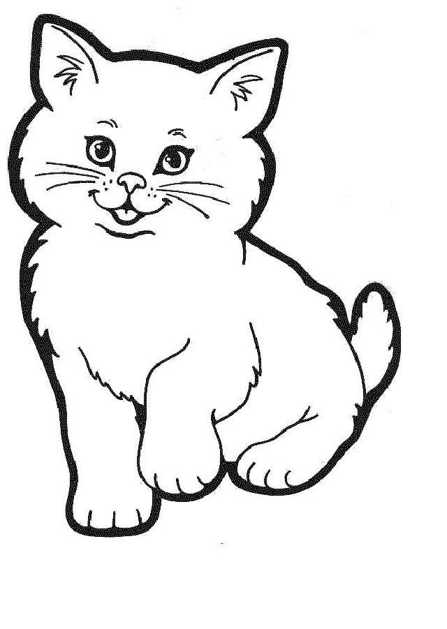 Simple Cat Coloring Pages
