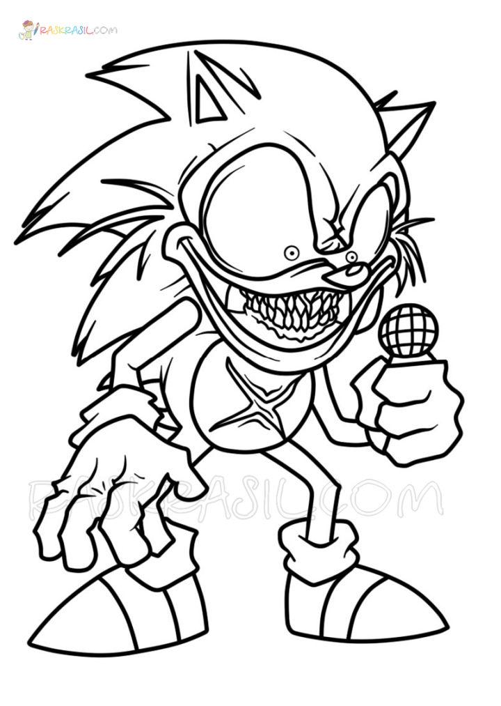 Sonic Exe Coloring Pages Printable for Free Download