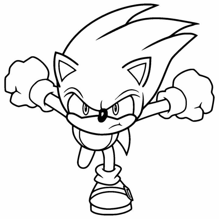 Sonic Running Coloring Pages Printables