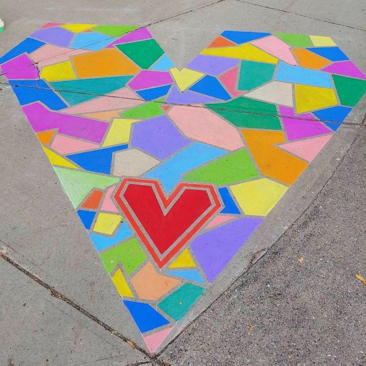 Stained Glass Sidewalk Chalk Art with Kids – an easy outdoor