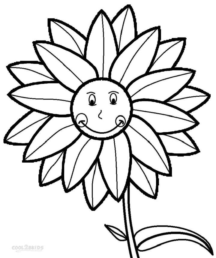 Sun Flower Coloring Pages For Kids