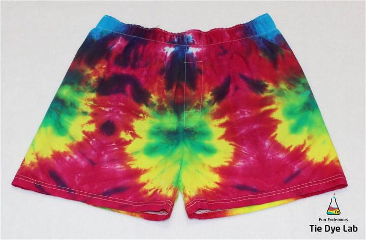 Tie Dye a Rainbow Spiral on a Pair of Boxer Style Shorts