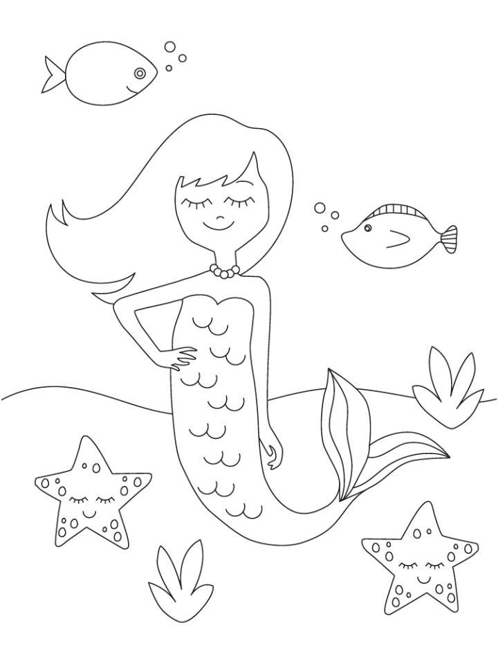 Too Cute Mermaid Coloring Pages