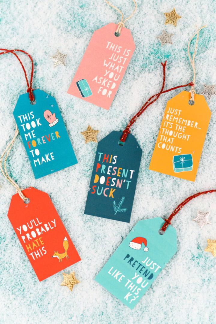 Totally Honest Printable Gift Tags