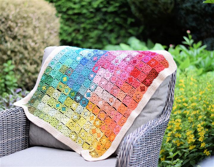 Colorful Crochet Watercolor Granny Baby Blanket Pattern