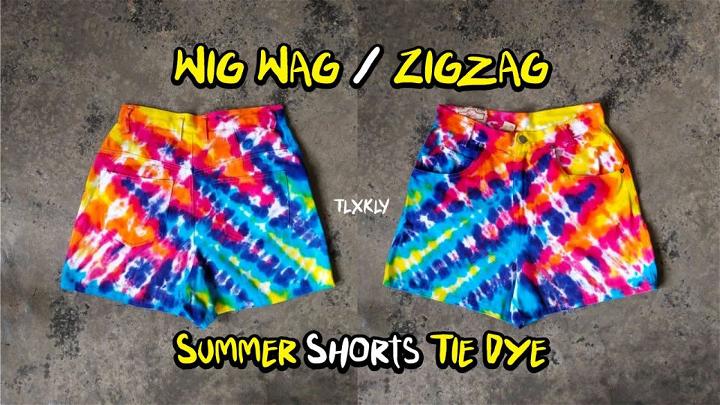 Wigwag Zigzag Tie Dye Summer Shorts