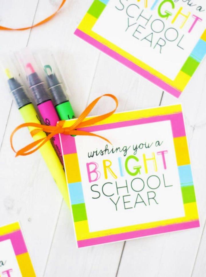 Wishing you a Bright School Year Printable Gift Tags